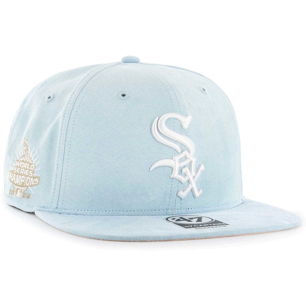 Men's '47 Light Blue Chicago White Sox Ultra Suede Captain Snapback Hat