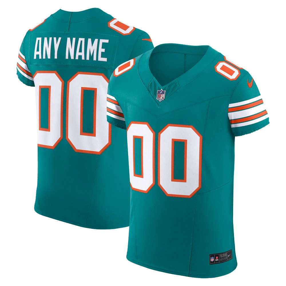 Men's Nike Aqua Miami Dolphins Alternate Vapor F.U.S.E. Elite Custom Jersey