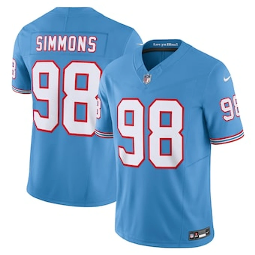 Men's Nike Jeffery Simmons Light Blue Tennessee Titans Vapor F.U.S.E. Limited Jersey