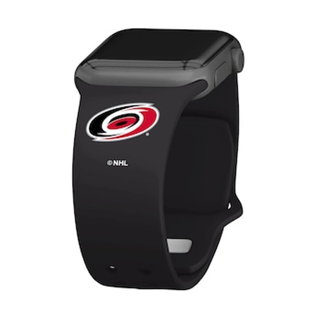 Black Carolina Hurricanes Silicone Apple Watch Band