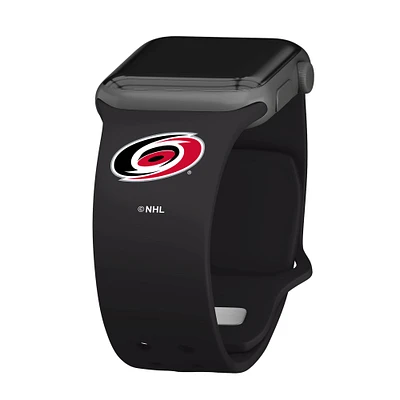 Black Carolina Hurricanes Silicone Apple Watch Band