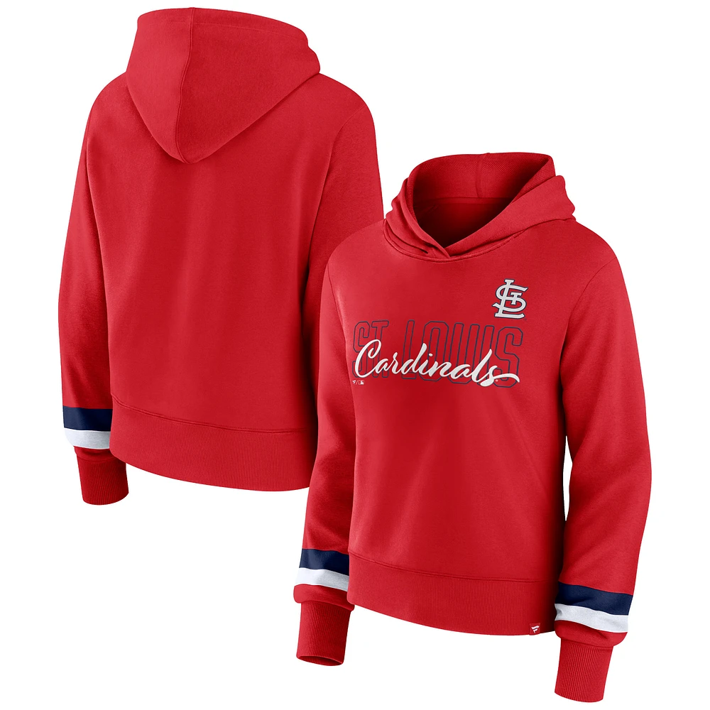 Women's Fanatics Red St. Louis Cardinals Over Under Pullover Hoodie