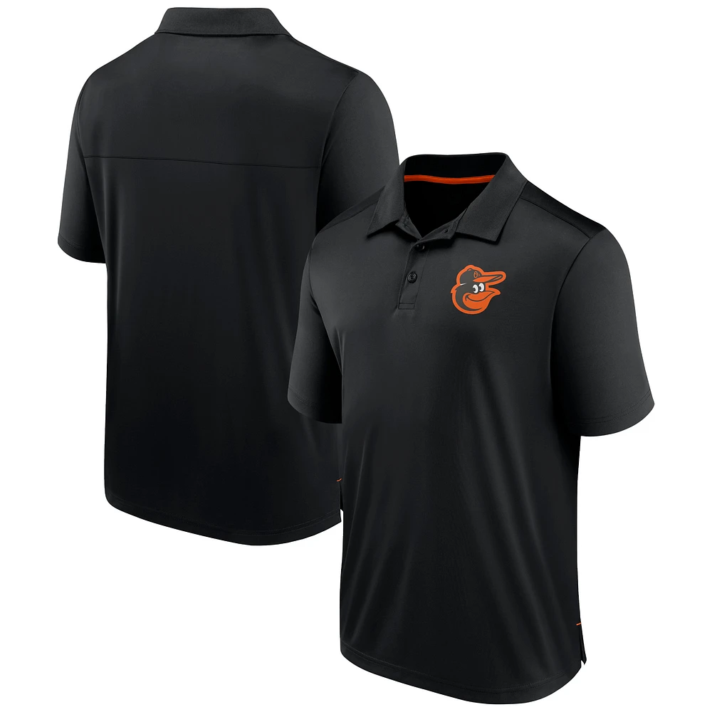 Men's Fanatics Black Baltimore Orioles Fitted Polo