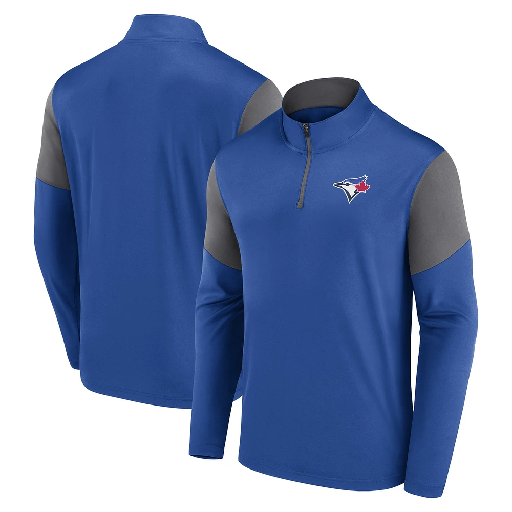 Men's Fanatics Royal Toronto Blue Jays Logo Quarter-Zip Top