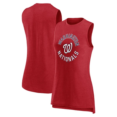 Women's Fanatics Heather Red Washington Nationals What Goes Around Tank Top
