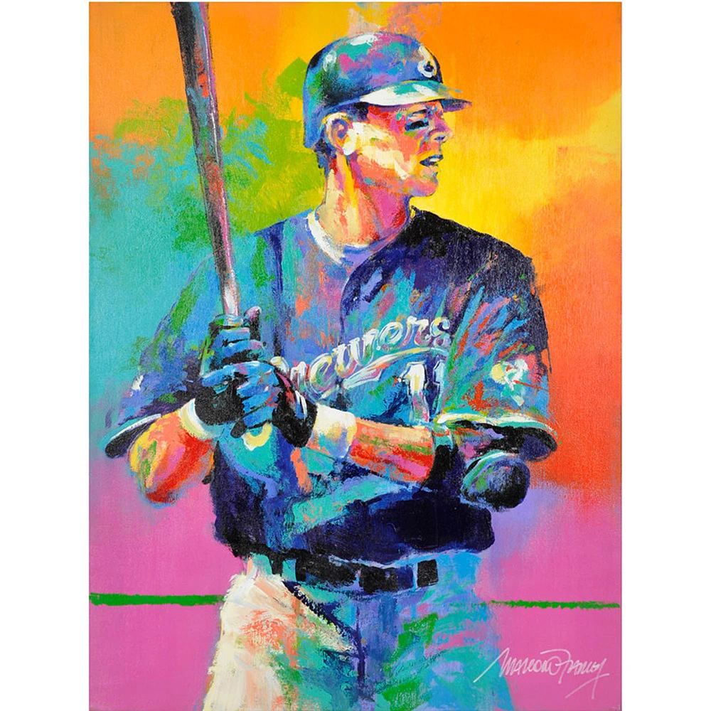 Ritchie Sexson Milwaukee Brewers 2002 Fanfest Original Artwork by Malcolm Farley