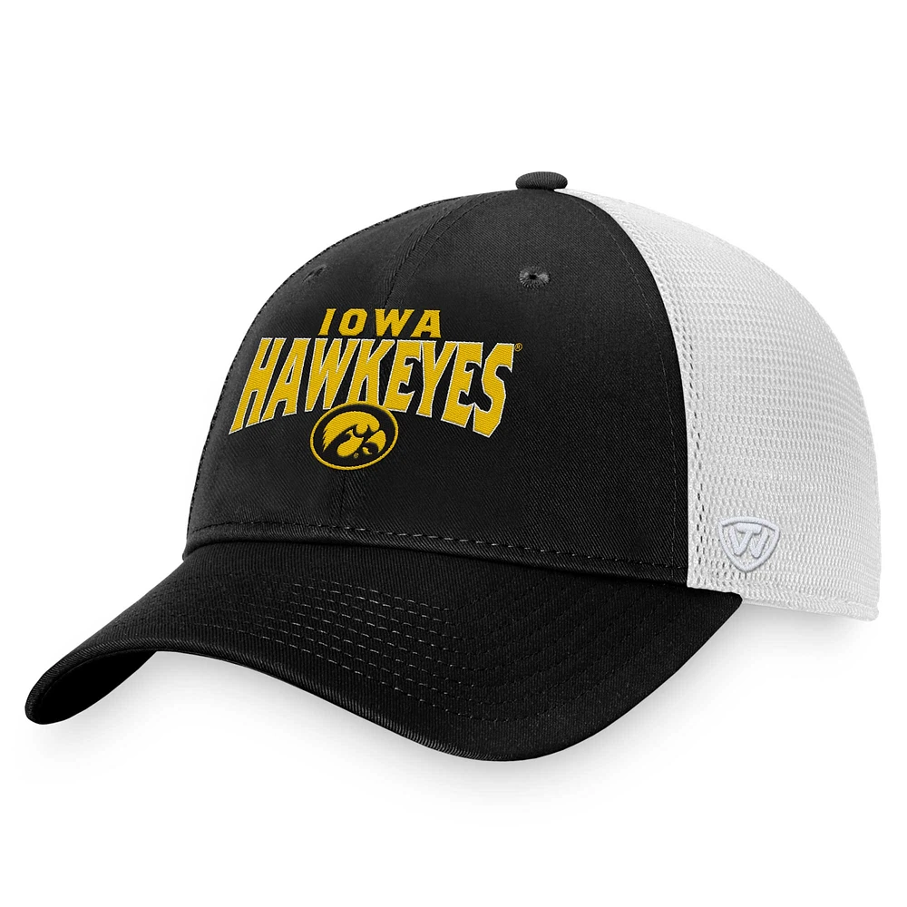 Men's Majestic Black Iowa Hawkeyes Breakout Trucker Adjustable Hat