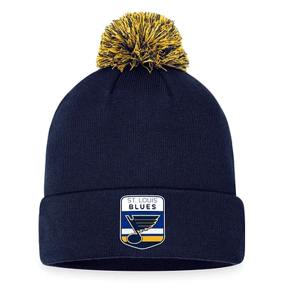 Men's Fanatics Navy St. Louis Blues 2023 NHL Draft Cuffed Knit Hat with Pom