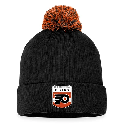 Men's Fanatics Black Philadelphia Flyers 2023 NHL Draft Cuffed Knit Hat with Pom