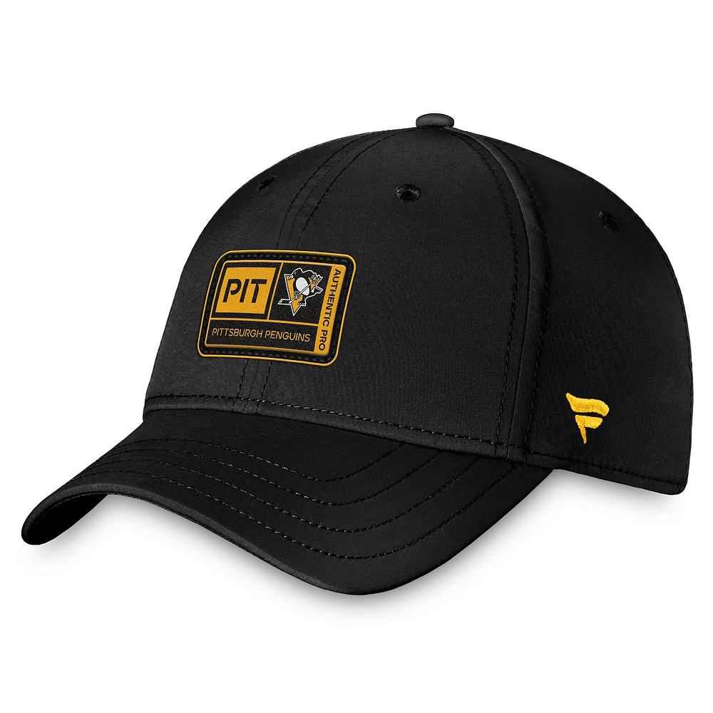 Men's Fanatics Black Pittsburgh Penguins Authentic Pro Training Camp Flex Hat