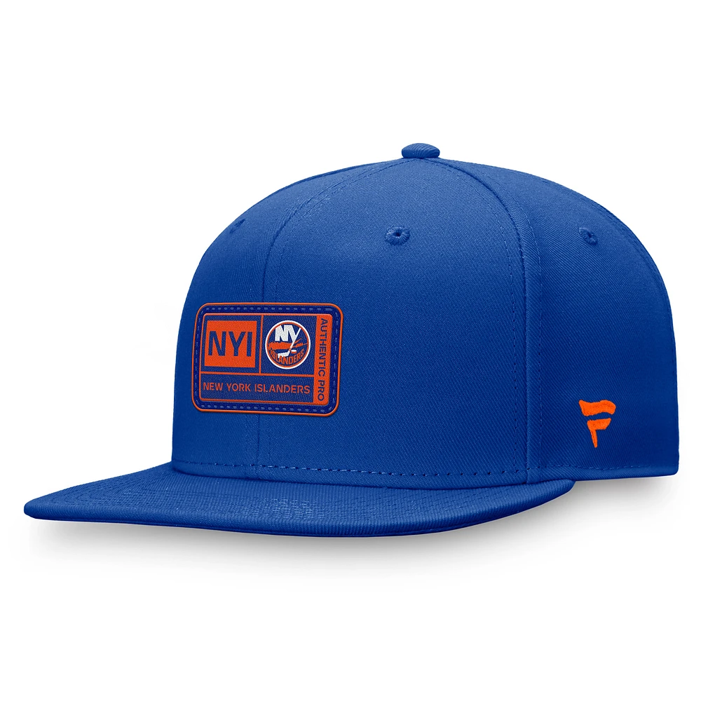 Men's Fanatics Royal New York Islanders Authentic Pro Training Camp Snapback Hat