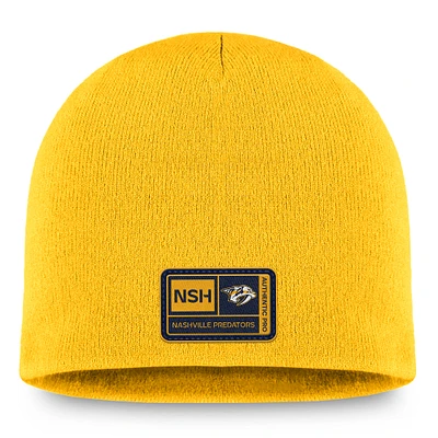 Men's Fanatics Gold Nashville Predators Authentic Pro Training Camp Knit Hat