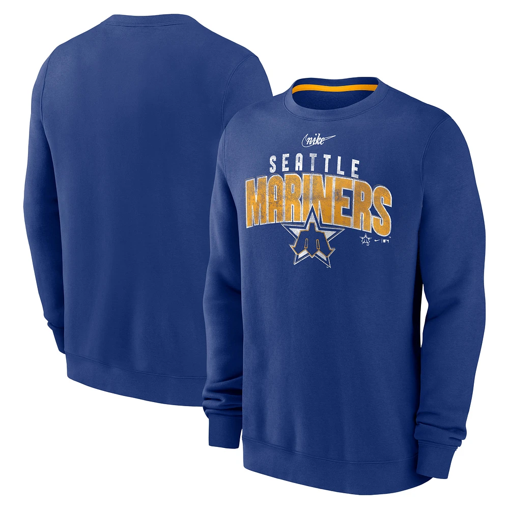 Men's Nike Royal Seattle Mariners Cooperstown Collection Team Shout Out Pullover Sweatshirt