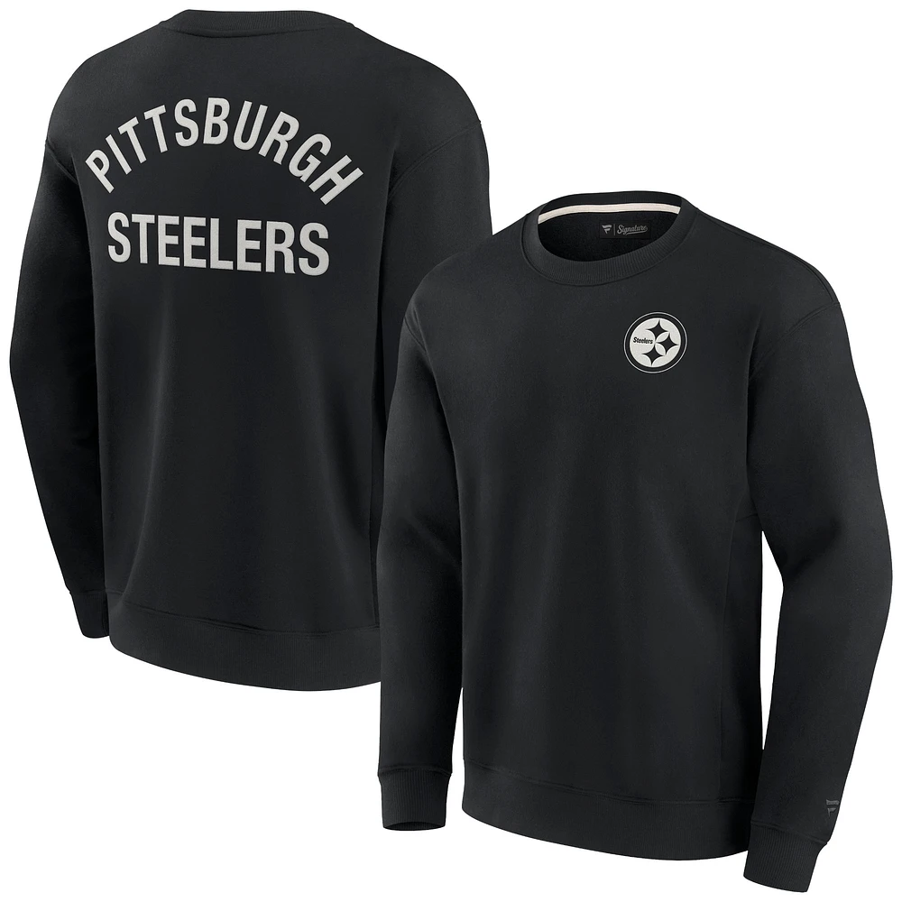 Unisex Fanatics Black Pittsburgh Steelers Elements Super Soft Pullover Sweatshirt