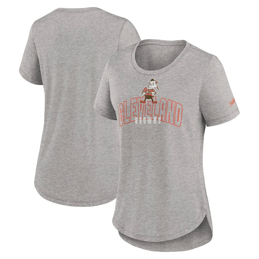 Women's Nike Heather Gray Cleveland Browns Fashion Tri-Blend T-Shirt