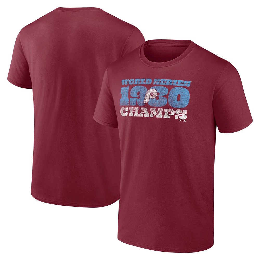 Men's Burgundy Philadelphia Phillies Cooperstown Collection Swing Away T-Shirt