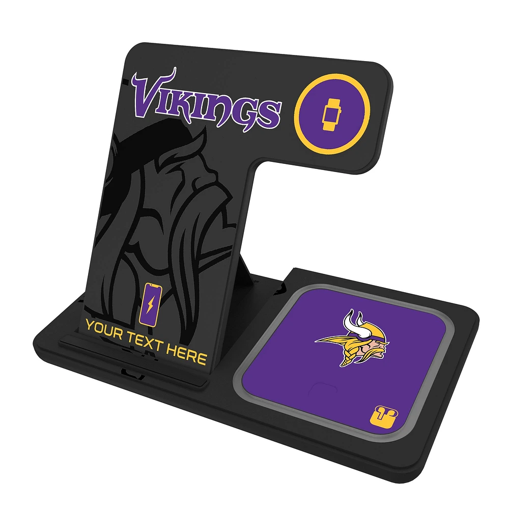 Minnesota Vikings Personalized 3-in-1 Charging Station
