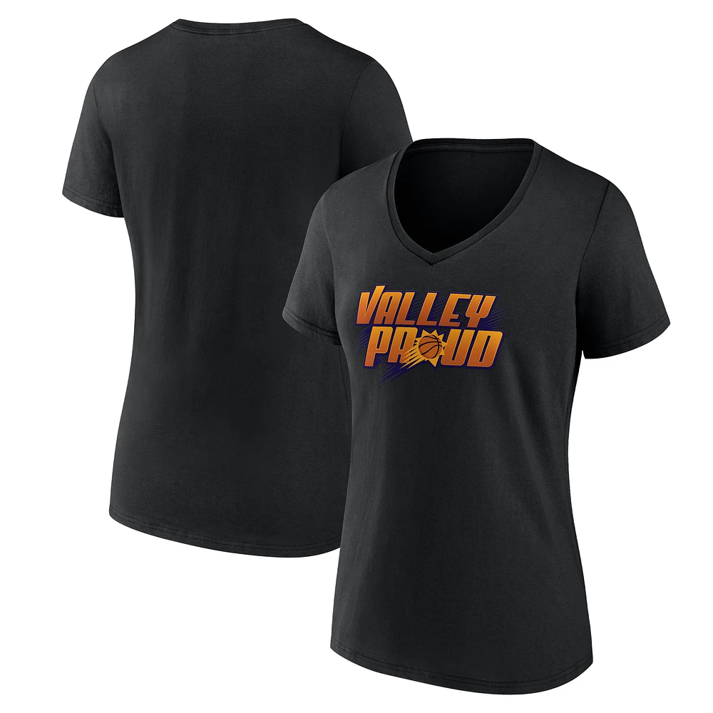Women's Black Phoenix Suns Core Hometown Launch V-Neck T-Shirt