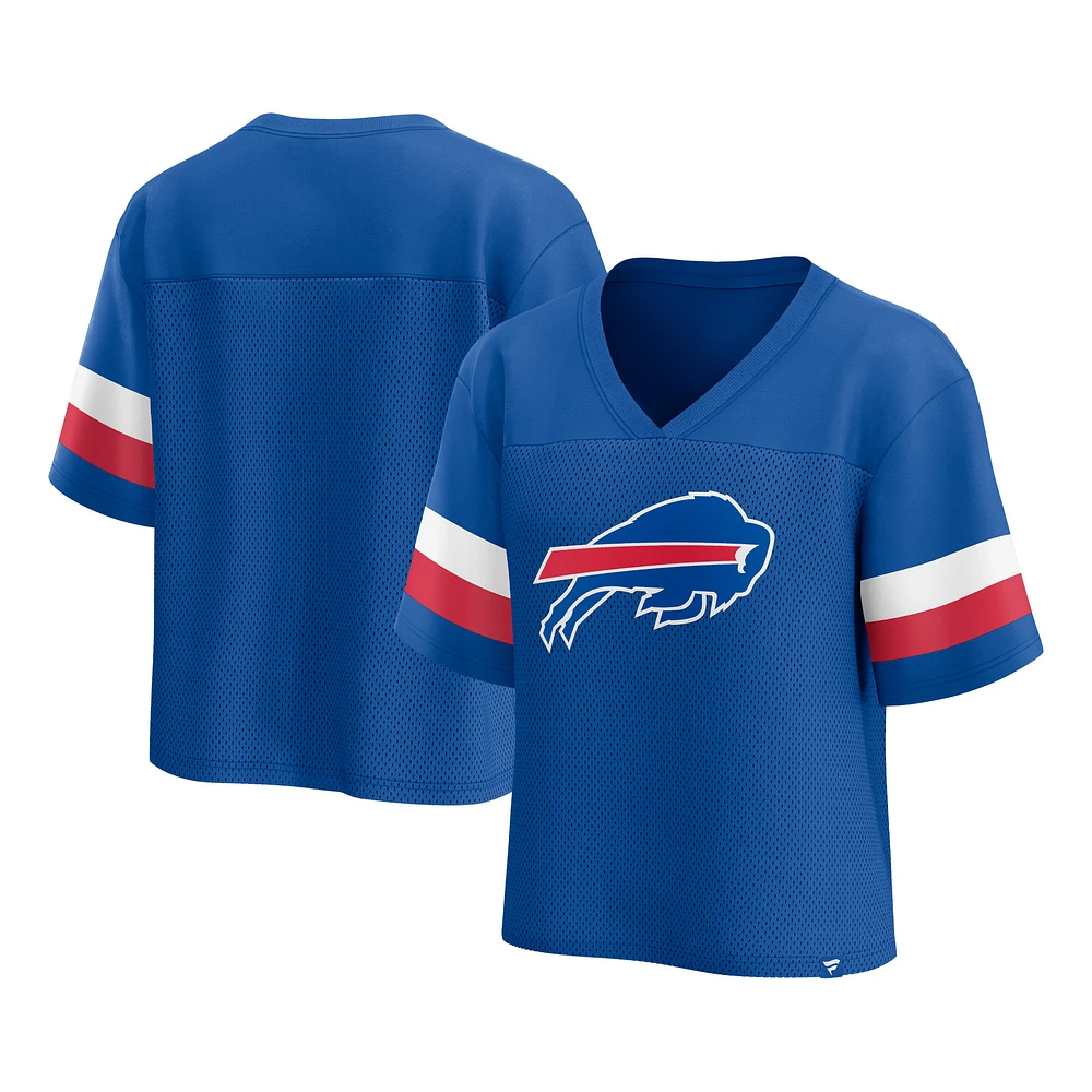 Women's Fanatics Royal Buffalo Bills Established Jersey Cropped V-Neck T-Shirt