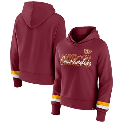 Women's Fanatics Burgundy Washington Commanders Over Under Pullover Hoodie
