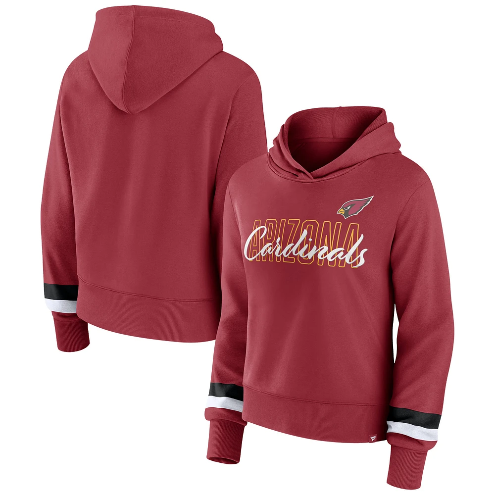 Women's Fanatics Cardinal Arizona Cardinals Over Under Pullover Hoodie