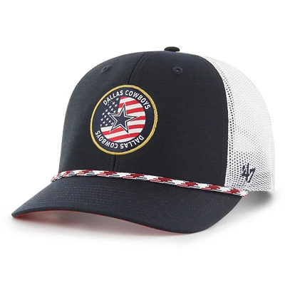 Men's '47 Navy/White Dallas Cowboys Union Patch Trucker Adjustable Hat