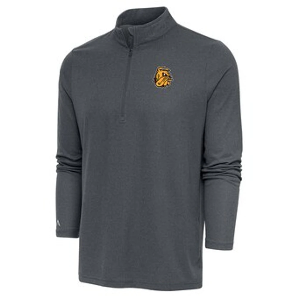 Men's Antigua Heather Charcoal Minnesota Duluth Bulldogs Epic Quarter-Zip Pullover Top