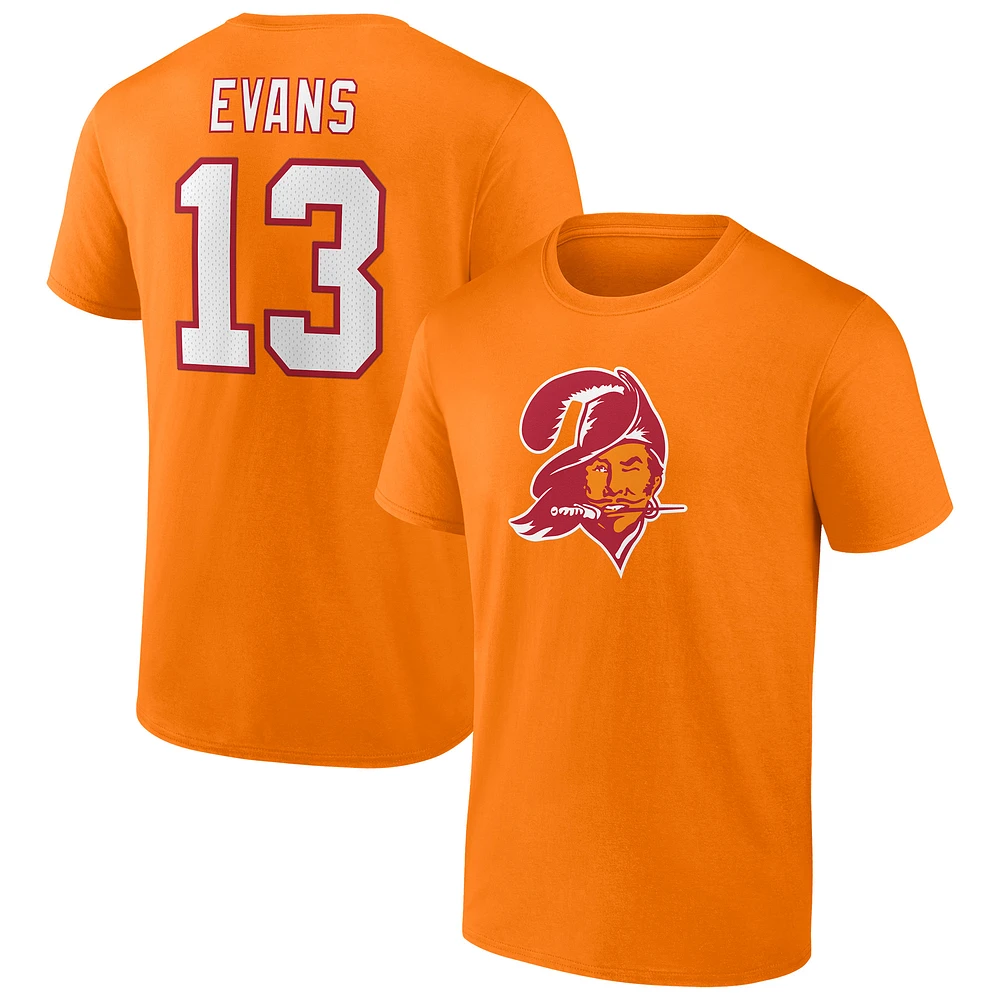 Men's Fanatics Mike Evans Orange Tampa Bay Buccaneers Throwback Player Icon Name & Number T-Shirt