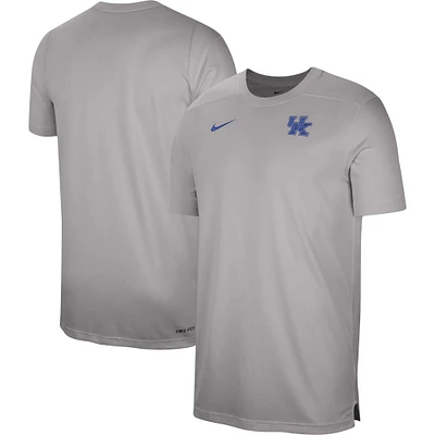 Men's Nike Heather Gray Kentucky Wildcats Sideline Coaches Performance Top