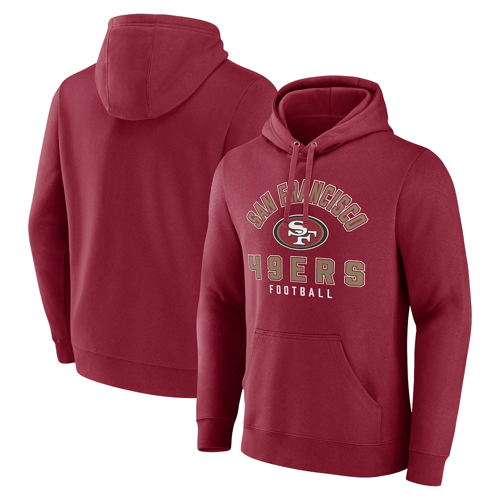 Men's Fanatics Scarlet San Francisco 49ers Between the Pylons Pullover Hoodie