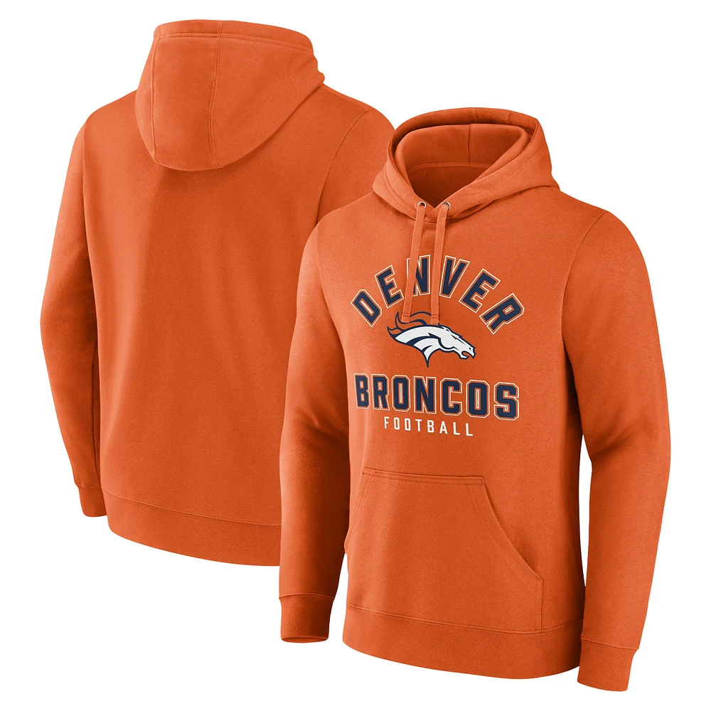 Men's Fanatics Orange Denver Broncos Between the Pylons Pullover Hoodie