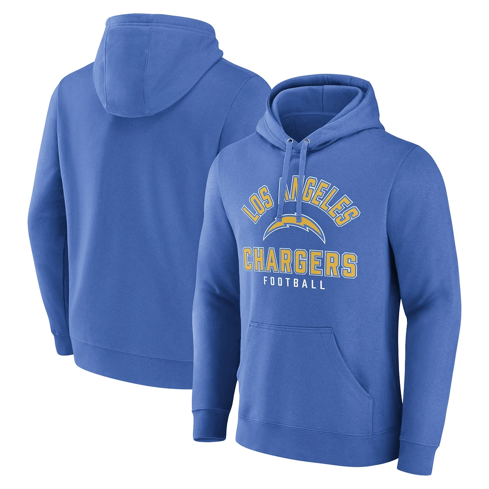 Men's Fanatics Powder Blue Los Angeles Chargers Between the Pylons Pullover Hoodie