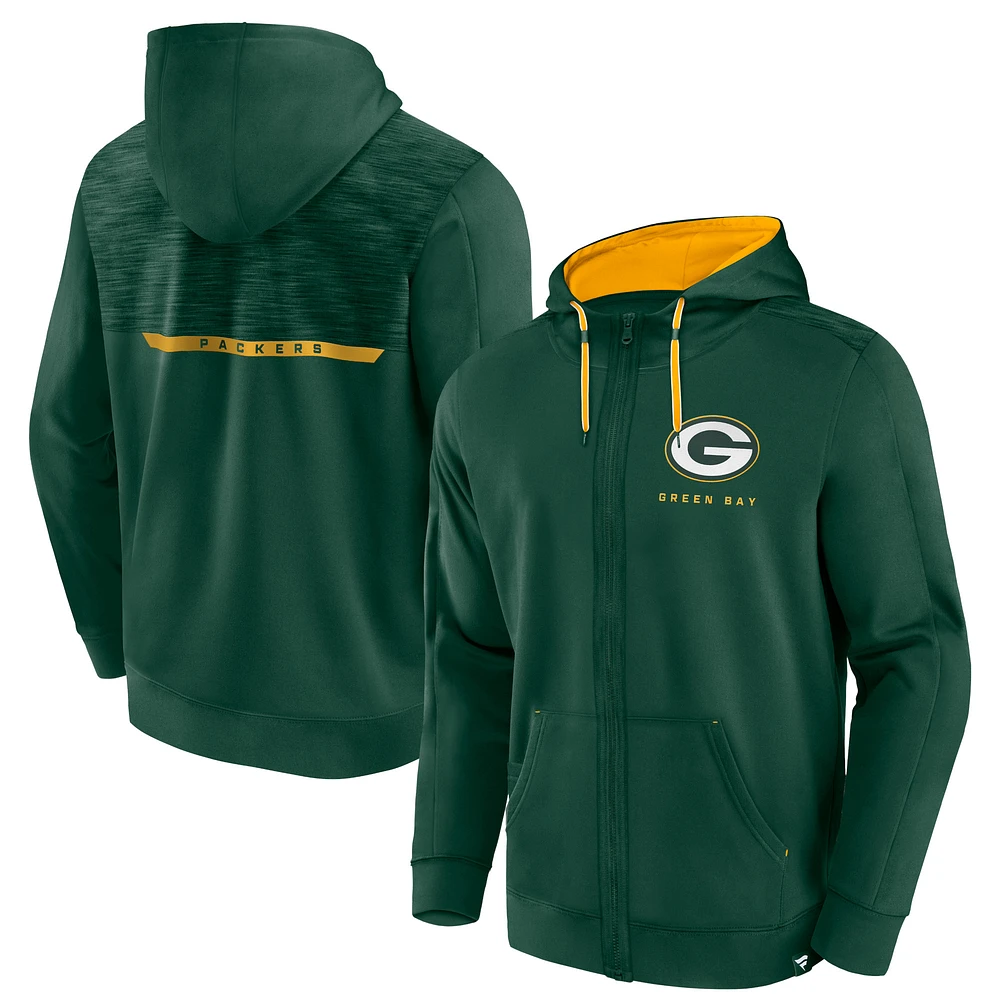 Men's Fanatics Green Green Bay Packers Defender Evo Full-Zip Hoodie