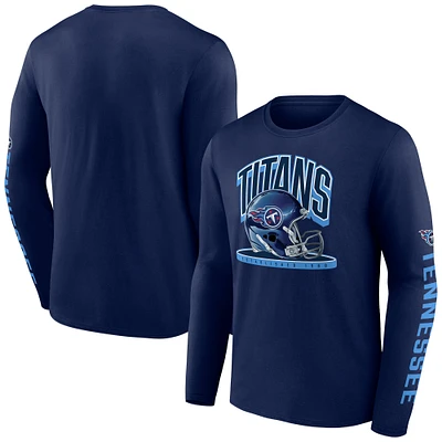 Men's Fanatics Navy Tennessee Titans Helmet Platform Long Sleeve T-Shirt