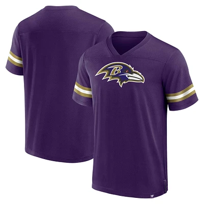Men's Fanatics Purple Baltimore Ravens Jersey Tackle V-Neck T-Shirt