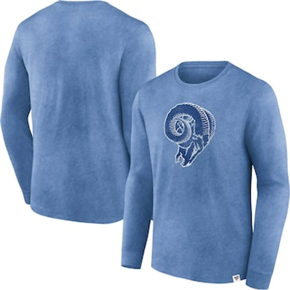 Men's Fanatics Heather Royal Los Angeles Rams Washed Primary Long Sleeve T-Shirt