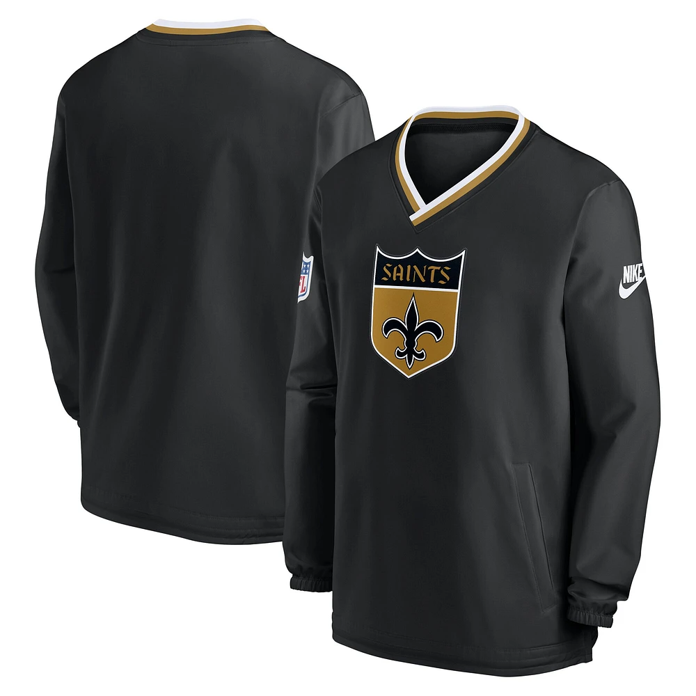 Men's Nike Black New Orleans Saints 2023 Sideline V-Neck Pullover Windshirt