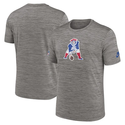 Men's Nike Heather Charcoal New England Patriots 2023 Sideline Alternate Logo Performance T-Shirt