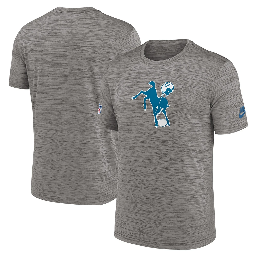 Men's Nike Heather Charcoal Indianapolis Colts Indiana Nights Alternate Sideline Performance T-Shirt