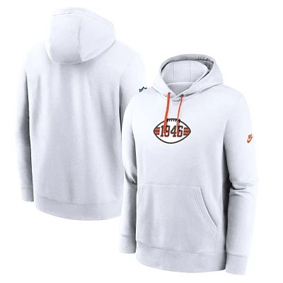 Men's Nike White Cleveland Browns 2023 Sideline Club Alternate Tri-Blend Pullover Hoodie