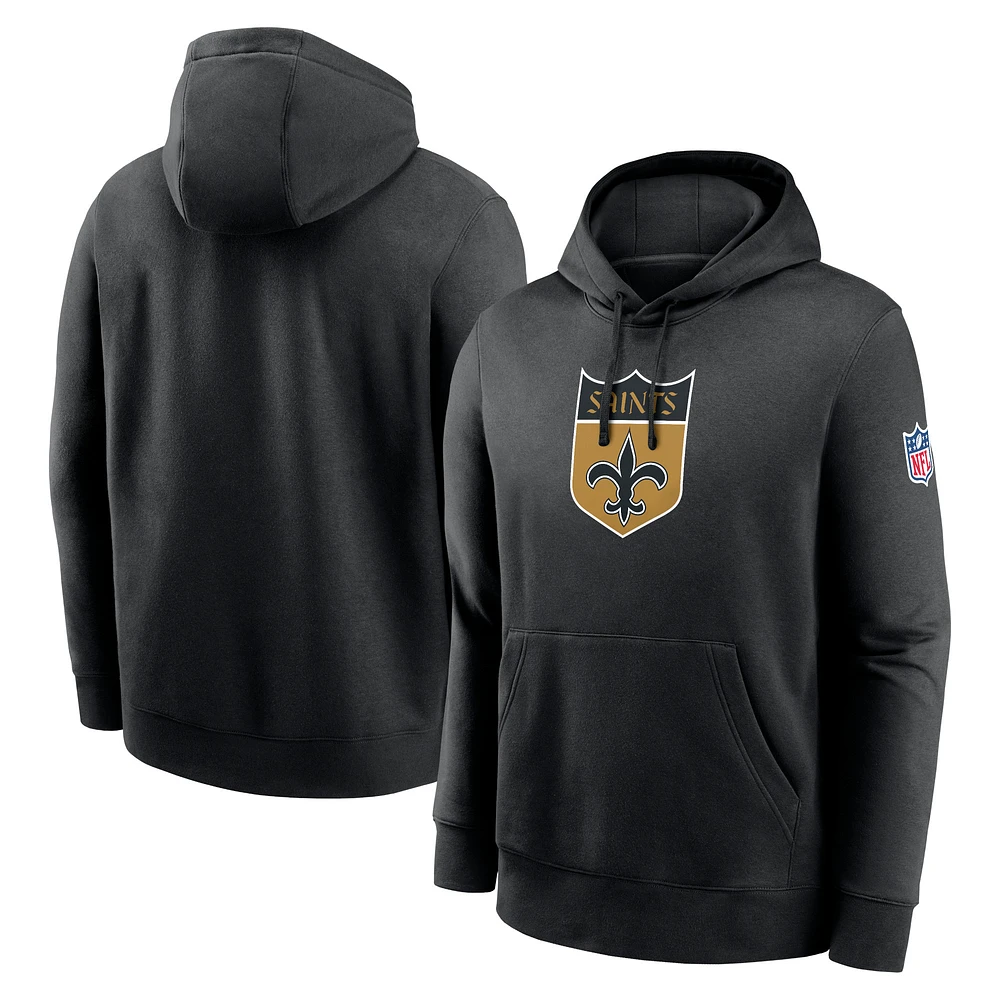 Men's Nike Black New Orleans Saints 2023 Sideline Club Alternate Tri-Blend Pullover Hoodie