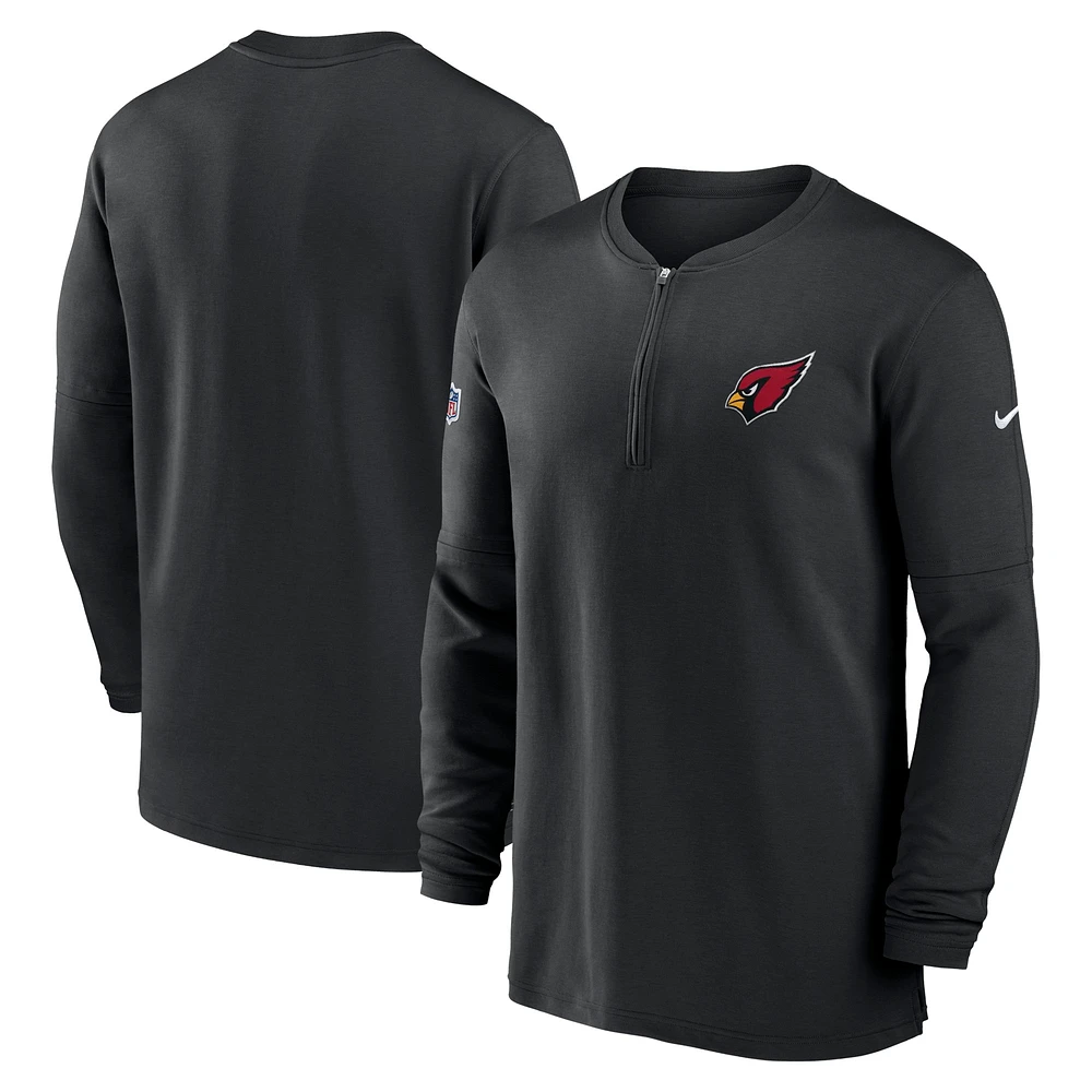 Men's Nike Black Arizona Cardinals 2023 Sideline Performance Long Sleeve Tri-Blend Quarter-Zip Top