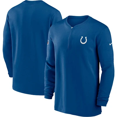 Men's Nike Royal Indianapolis Colts 2023 Sideline Performance Long Sleeve Tri-Blend Quarter-Zip Top