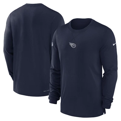 Men's Nike Navy Tennessee Titans 2023 Sideline Performance Long Sleeve T-Shirt