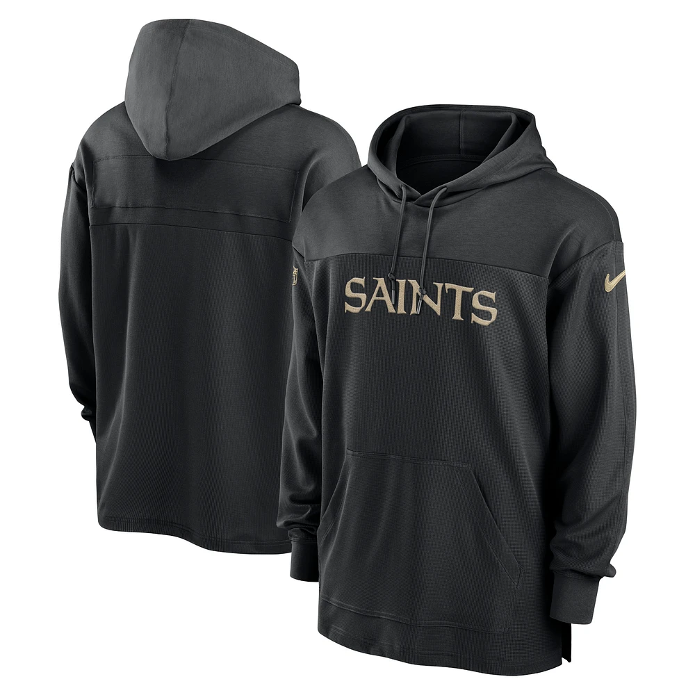 Men's Nike Black New Orleans Saints 2023 Sideline Lightweight Performance Hooded Top