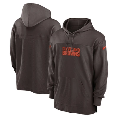 Men's Nike Brown Cleveland Browns 2023 Sideline Lightweight Performance Hooded Top