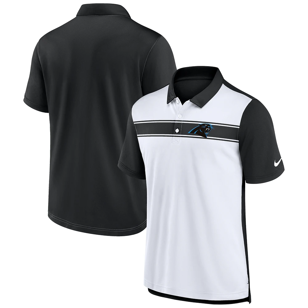 Men's Nike White/Black Carolina Panthers Rewind Pique Polo