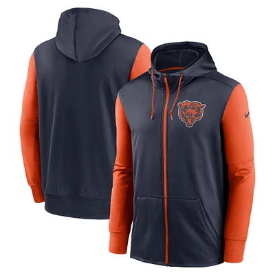 Men's Nike Navy Chicago Bears Performance Full-Zip Hoodie