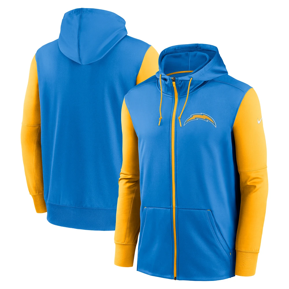Men's Nike Powder Blue Los Angeles Chargers Performance Full-Zip Hoodie