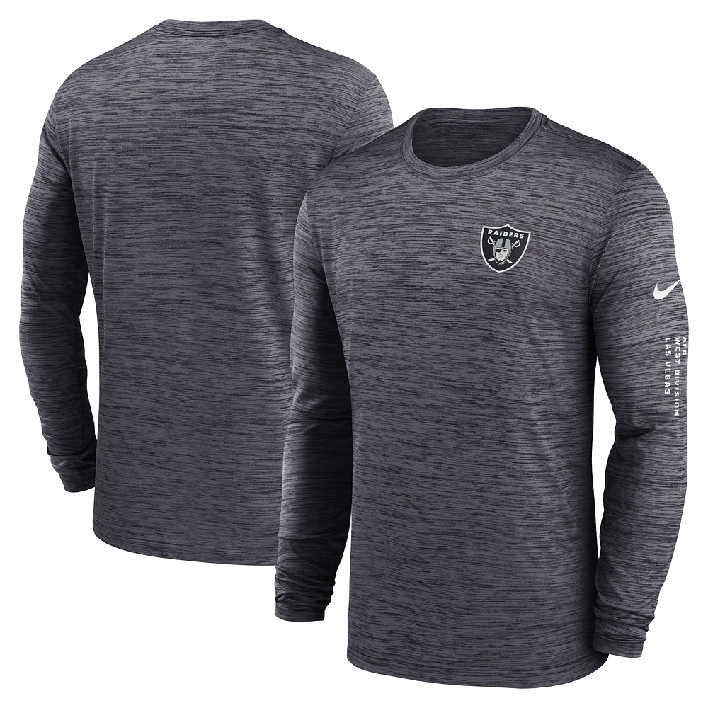 Men's Nike Black Las Vegas Raiders Velocity Long Sleeve T-Shirt